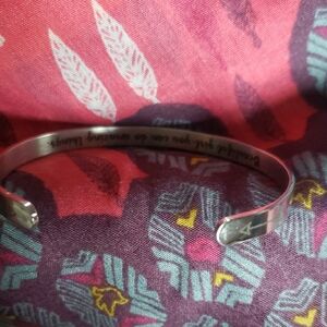 Silver Bangle Inspirational Bracelet